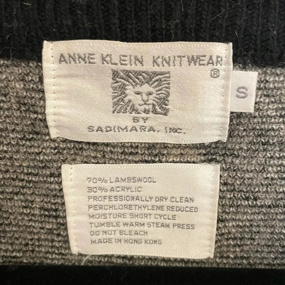 Vintage 1980’s Anne Klein Sweater Lamb’s Wool Size Small Leopard Print Knit - Picture 5 of 5